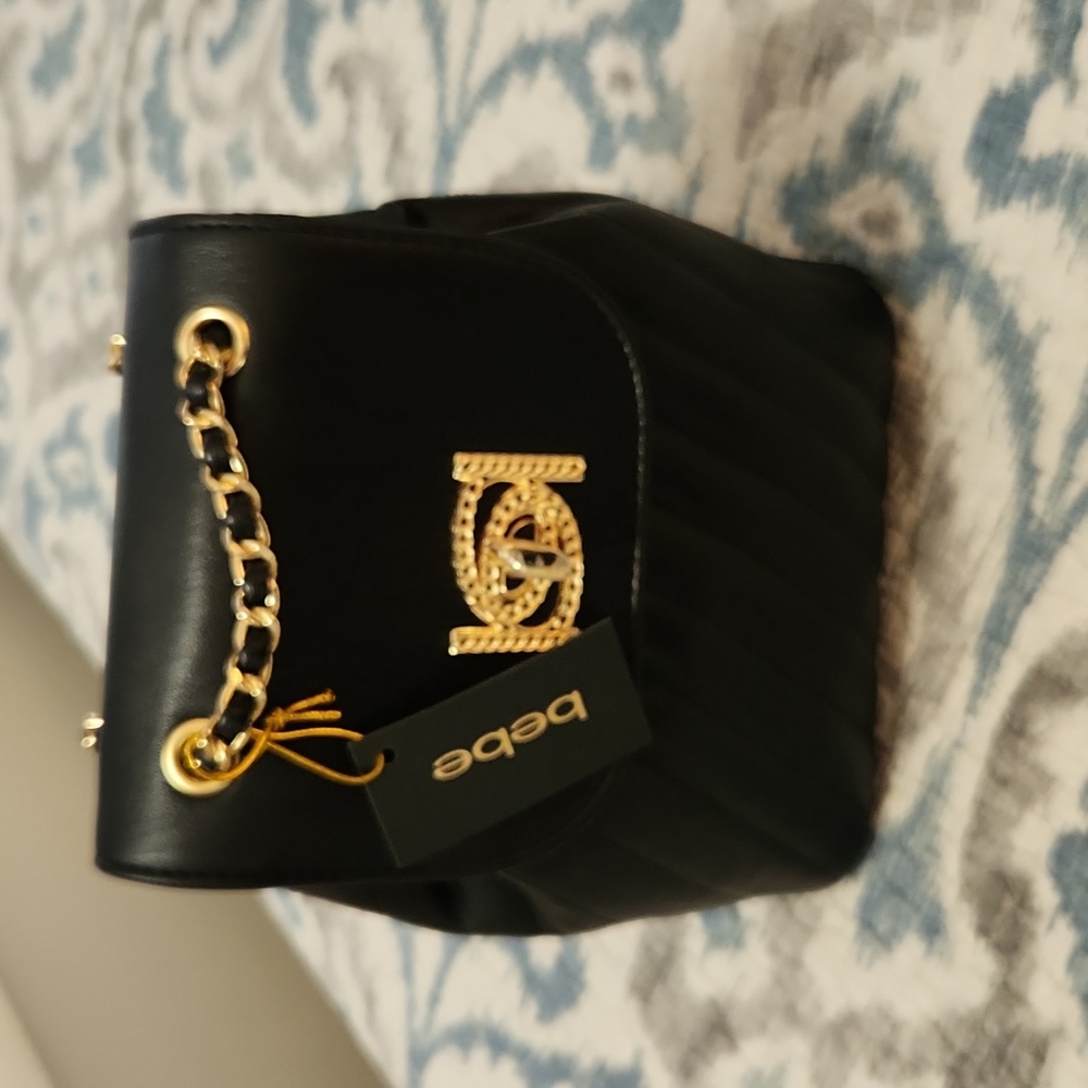 NWT bebe small faux leather backpack. Black